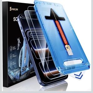 MAGIC JOHN 2 Pack for iPhone 17 Pro 6.3 inch Tempered Glass Screen Protector